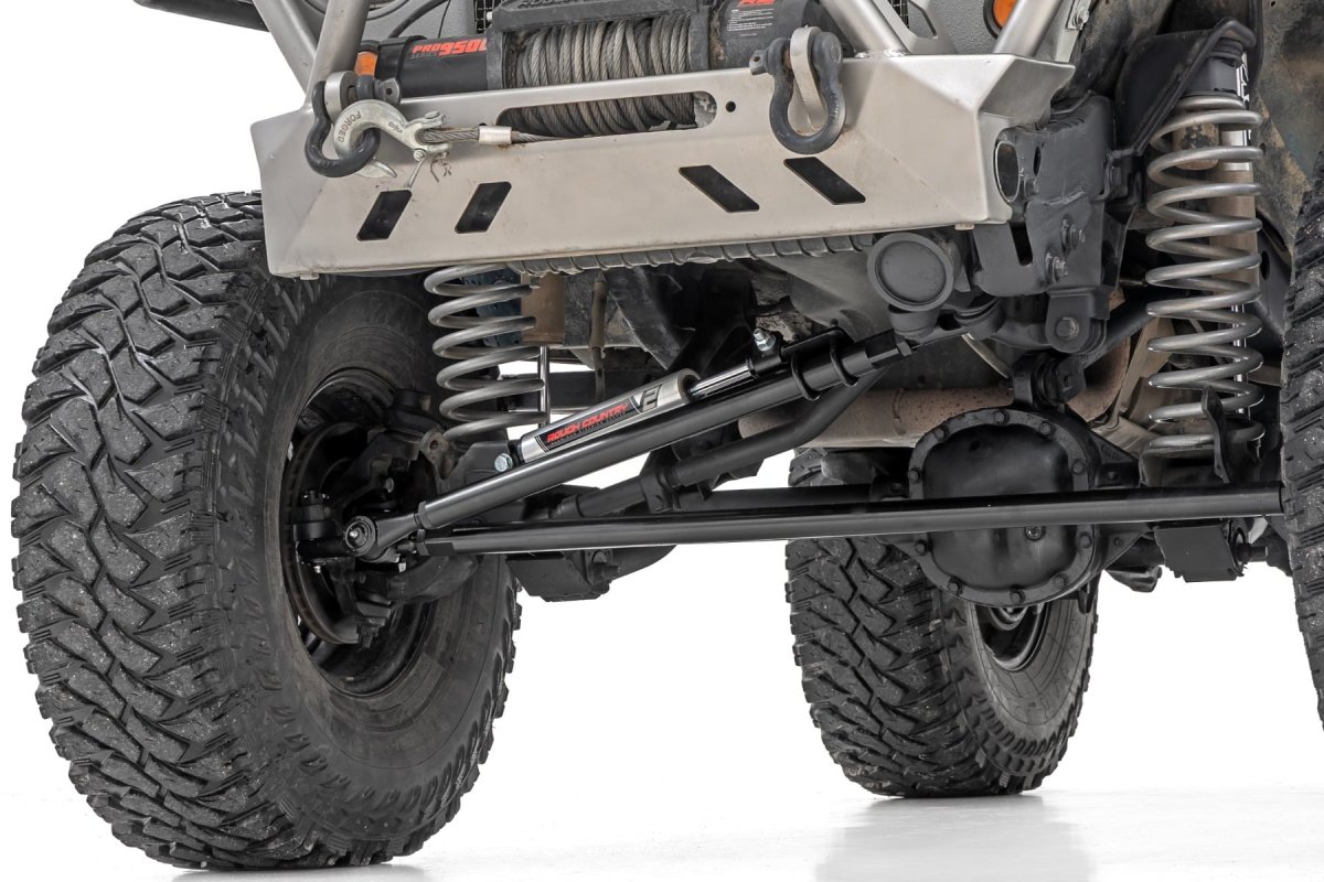Jeep Wrangler TJ Unlimited Steering Kit - Rough Country - V2 Stabilizer Combo - '04-'06